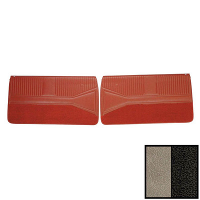 PUI Interiors 1964 Chevrolet Impala SS Pre-Assembled Silver and Black Front Door Panels - 64BSD66FP