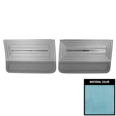 PUI Interiors 1966 Chevrolet Chevelle 4 Door Sedan/Wagon Light Blue Front Door Panels - 66AD4D12