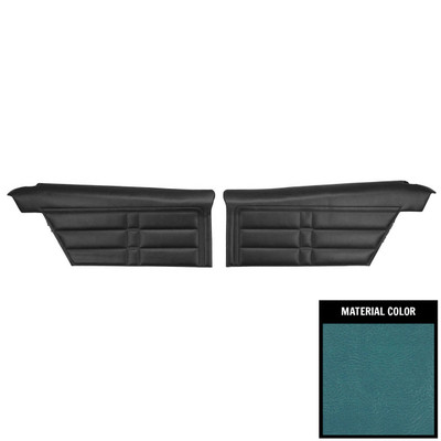 PUI Interiors 1966 Impala SS Hardtop Pre-Assembled 2 Tone Bright Blue Rear Door Panels - 66BD11C-P
