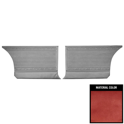 PUI Interiors 1966 Plymouth Satellite Hardtop Metallic Red Rear Door Panels - 66KDR710C