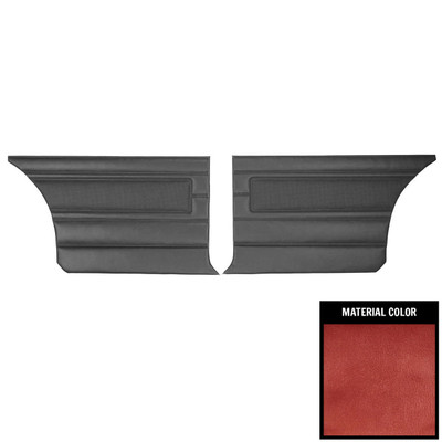 PUI Interiors 1966 Plymouth Belvedere II Hardtop Metallic Red Rear Door Panels - 66KDV710C