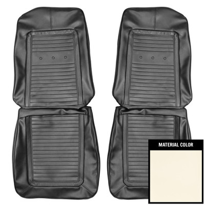 PUI Interiors 1966 Plymouth Barracuda Pearl Front Bucket Seat Covers - 66KSB720U