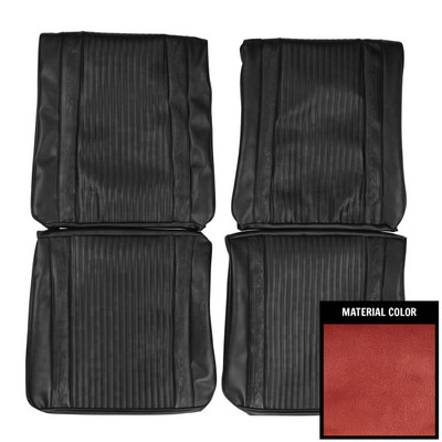 PUI Interiors 1966 Plymouth Satellite Metallic Red Front Bucket Seat Covers - 66KSR710U