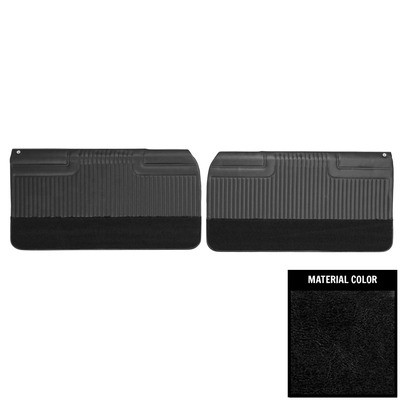 PUI Interiors 1966 Pontiac Grand Prix Pre-Assembled Black Front Door Panels - 66PD10-P