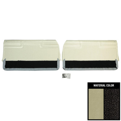 PUI Interiors 1966 Pontiac Grand Prix Pre-Assembled Parchment/Black Front Door Panels - 66PD27-P
