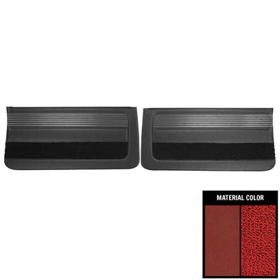 PUI Interiors 1966 Buick Skylark 2 Tone Red Front Door Panels - 66UD08