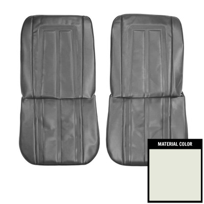 PUI Interiors 1966 Chevrolet Nova SS White Front Bucket Seat Covers - 66XS37U