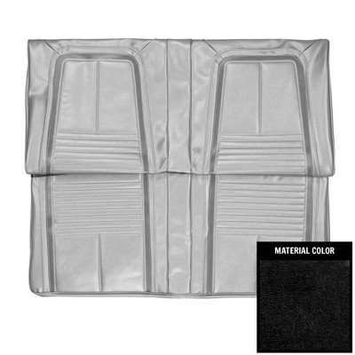 PUI Interiors 1967 Camaro Deluxe W/Std Frame Conversion Black and White Rear Bench Seat Covers - 67DSF10C