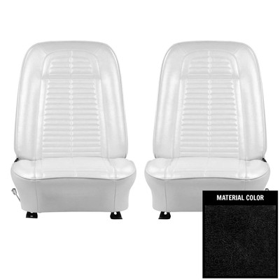 PUI Interiors 1967-1968 GM F-Body Pre-Assembled Black Front Bucket Seats - 67ES10U-P