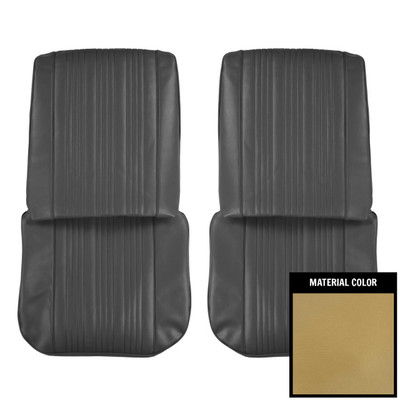 PUI Interiors 1967 Pontiac GTO/Lemans Gold Front Bucket Seat Covers - 67GS43U