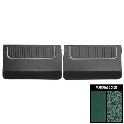 PUI Interiors 1967 Pontiac Grand Prix Dark Aqua Front Door Panels - 67PD04