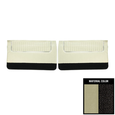 PUI Interiors 1967 Pontiac Grand Prix Parchment/Black Front Door Panels - 67PD27