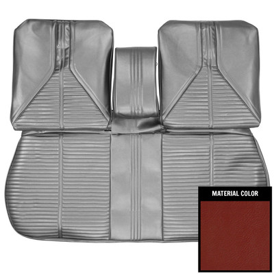 PUI Interiors 1967 Buick Skylark/GS Red Front Bench Seat W/Armrest Cover - 67US30B1