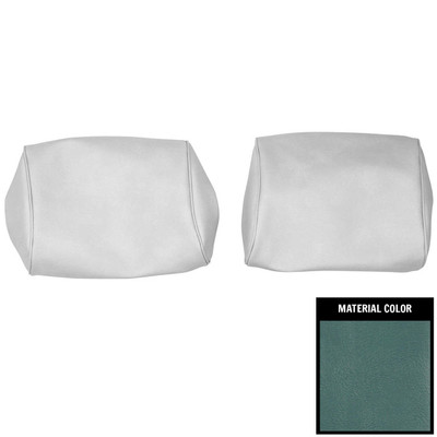 PUI Interiors 1968-1972 Chevelle/GTO/Cutlass/Skylark/Nova Lt Blue Bench Seat Head Rest Covers - 68AH12B