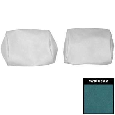 PUI Interiors 1968-1972 Chevelle/GTO/Cutlass/Skylark/Nova Brt Blue Bench Seat Head Rest Covers - 68AH14B