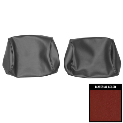 PUI Interiors 1968-1972 GM A-Body and Nova Red Bench Seat Head Rest Covers - 68AH30B