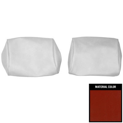 PUI Interiors 1968-72 Chevelle/GTO/Cutlass/Skylark/Nova Bright Red Bench Seat Head Rest Covers - 68AH31B