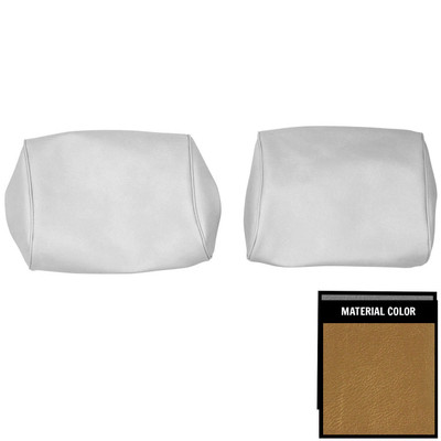 PUI Interiors 1968-1969 Chevelle/GTO/Cutlass/Skylark/Nova Gold Bucket Seat Head Rest Covers - 68AH43B
