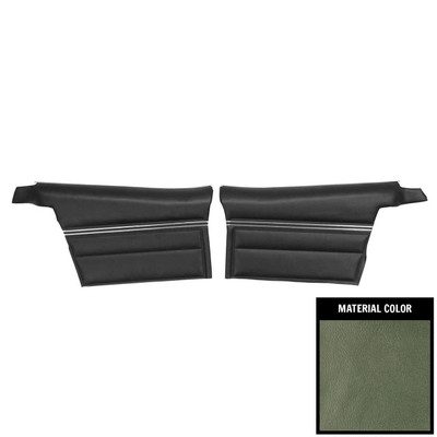 PUI Interiors 1968 Impala Custom Convertible Pre-Assembled Light Aqua Rear Door Panels - 68BDN02V-P