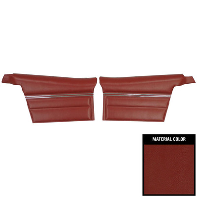 PUI Interiors 1968 Chevrolet Impala Custom Convertible Pre-Assembled red Rear Door Panels - 68BDN30V-P