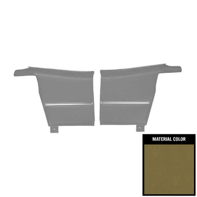 PUI Interiors 1968 Chevrolet Camaro Convertible Deluxe Ivy Gold Rear Door Panels - 68DD46V-P