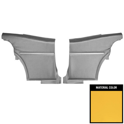 PUI Interiors 1969 Chevrolet Camaro Hardtop Deluxe Pre-Assembled Yellow Rear Door Panels - 68DD99C-P