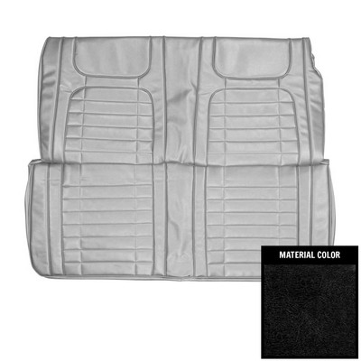 PUI Interiors 1968 Chevrolet Camaro Deluxe Black Fold Down Rear Bench Seat Cover - 68DS10F