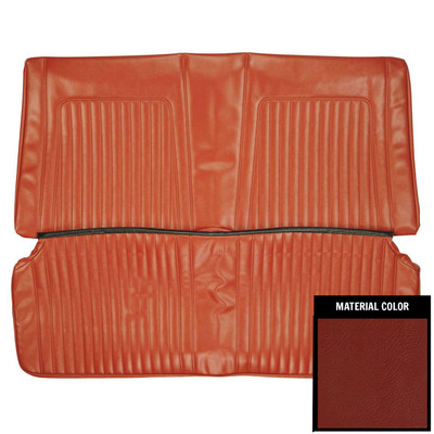 PUI Interiors 1968 Chevrolet Camaro Standard Red Fold Down Rear Bench Seat Cover - 68FS30F