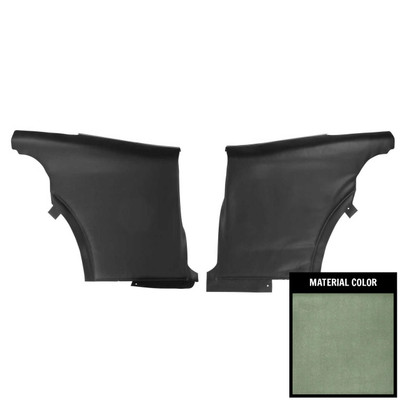 PUI Interiors 1969 Firebird Hardtop Deluxe Pre-Assembled Dark Green Rear Door Panels - 68HD24C-P