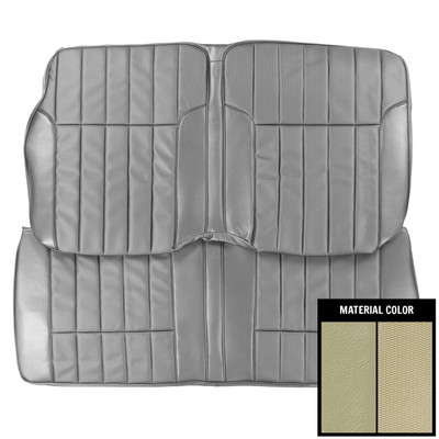 PUI Interiors 1969 Pontiac Firebird Deluxe Parchment Fold Down Rear Bench Seat Cover - 68HS27FS