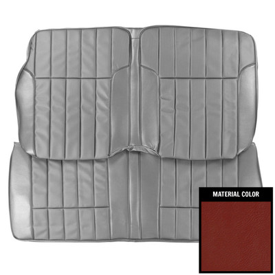 PUI Interiors 1968-1969 Pontiac Firebird Deluxe Red Fold Down Rear Bench Seat Cover - 68HS30FS