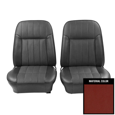 PUI Interiors 1968 Pontiac Firebird Deluxe Red Front Bucket Seat Covers - 68HS30US