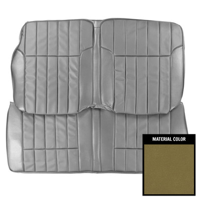 PUI Interiors 1968 Pontiac Firebird Deluxe Ivy Gold Fold Down Rear Bench Seat Cover - 68HS46FS