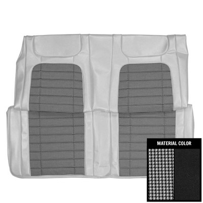 PUI Interiors 1968 Chevrolet Camaro Deluxe Black Houndstooth Fold Down Rear Bench Seat Cover - 68HT10F
