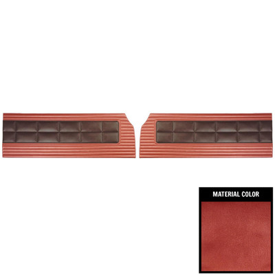 PUI Interiors 1968 Plymouth Roadrunner/Satellite Custom Decor 2 Tone Red Front Door Panels - 68KDRD809