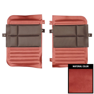 PUI Interiors 1968 Roadrunner/Satellite Custom Decor Convertible 2 Tone Red Rear Door Panels - 68KDRD809V