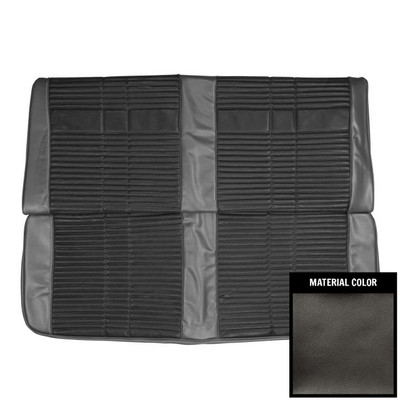 PUI Interiors 1968 Plymouth Roadrunner/Satellite Hardtop Custom Black Rear Bench Seat Cover - 68KSRD10C
