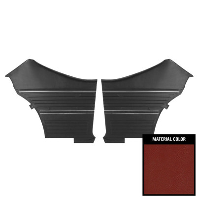 PUI Interiors 1969 Chevelle Hardtop Platinum Pre-Assembled Red Rear Door Panels - 69AD30C-P