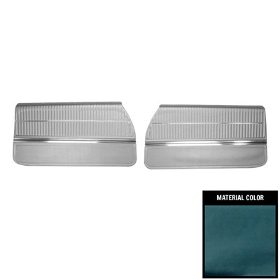 PUI Interiors 1969 Oldsmobile Cutlass Holiday/S Pre-Assembled 2 Tone Blue Front Door Panels - 69CD13-P