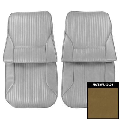 PUI Interiors 1969 Oldsmobile Cutlass Holiday/S/442 Mustard Gold Front Bucket Seat Covers - 69CS06U