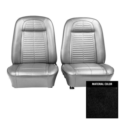 PUI Interiors 1969 Pontiac Firebird Black Front Bucket Seat Covers - 69ES10U