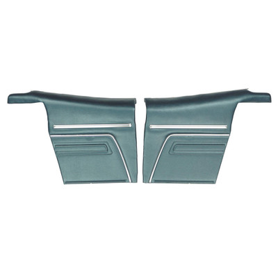 PUI Interiors 1969 Camaro Conv Pre-Assembled Platinum Standard Dark Blue Rear Door Panels - 69FD16V-P
