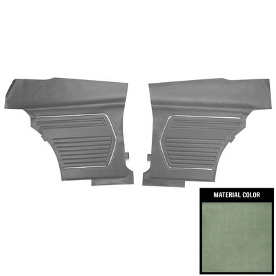 PUI Interiors 1969 Camaro Hardtop Platinum Edition Standard Dark Green Rear Door Panels - 69FD24C