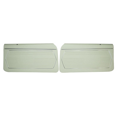 PUI Interiors 1969 Chevrolet Camaro Pre-Assembled Platinum Standard White Front Door Panels - 69FD37-P