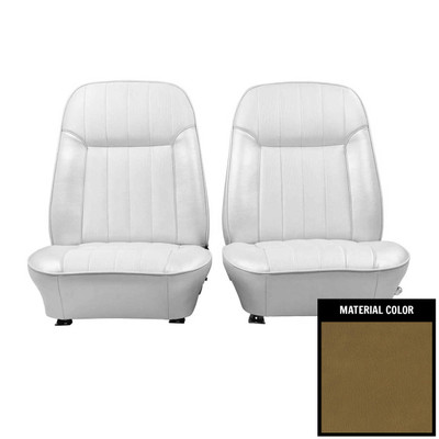 PUI Interiors 1969 Pontiac Firebird Deluxe Mustard Gold Front Bucket Seat Covers - 69HS06US