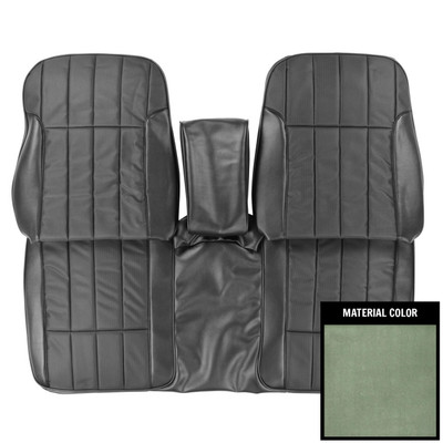 PUI Interiors 1969 Pontiac Firebird Deluxe Dark Metallic Green Front Bench Seat Cover - 69HS24BS