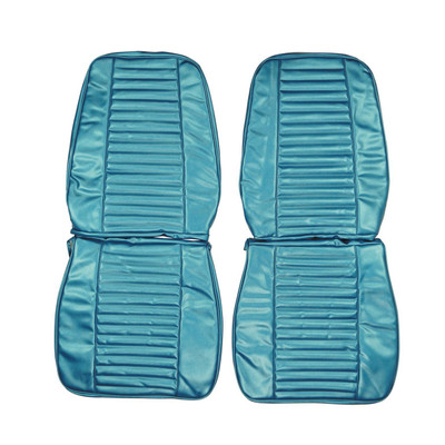 PUI Interiors 1969 Plymouth Barracuda/Formula S Blue Front Bucket Seat Seat Covers - 69KSB722U