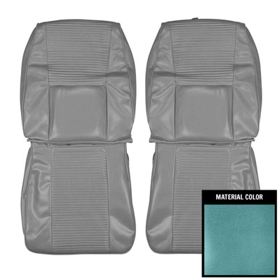 PUI Interiors 1969 Dodge Dart/GT/GTS Light Metallic Blue Front Bucket Seat Covers - 69KSD732U