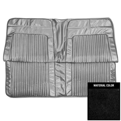 PUI Interiors 1969 Dodge Coronet 500/RT/Superbee Hardtop Black Rear Bench Seat Cover - 69KSH10C