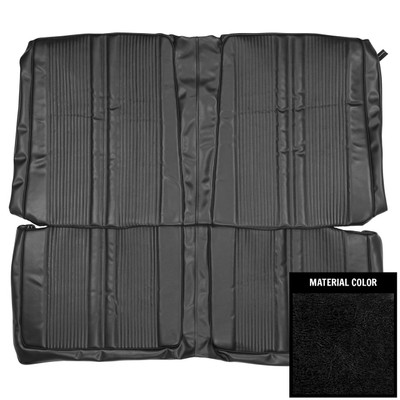 PUI Interiors 1969 Dodge Coronet 440/Superbee Hardtop Deluxe Black Rear Bench Seat Cover - 69KSHD10C